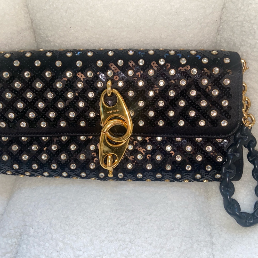 TOM FORD
crystal-embellished satin clutch bag silk satin array of crystal/sequin